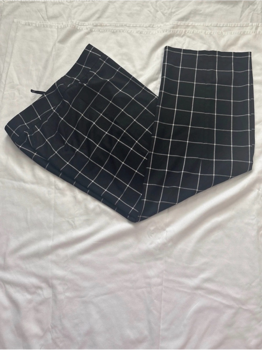 Ashro Black Windowpane Dress Pants for Women